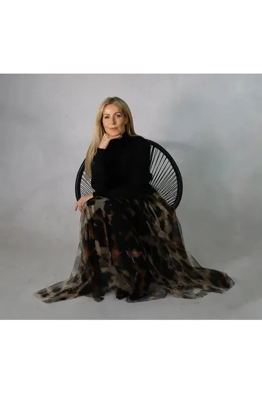 AW24 D.E.C.K Animal Print Tulle Skirt Stylish Tulle Dress