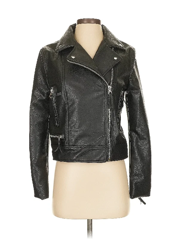Faux Leather Jacket Hoodies & Sweatshirts Fashion