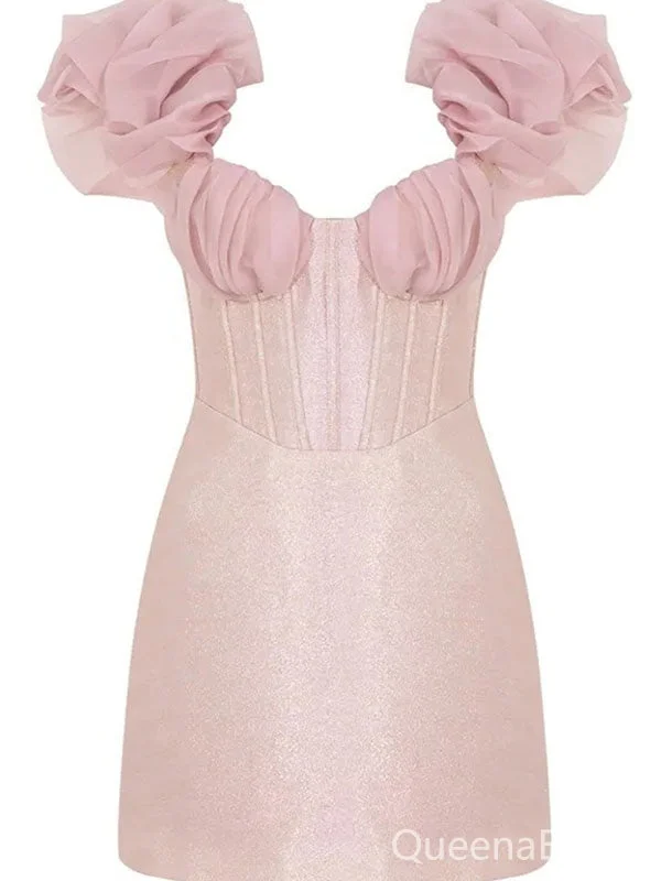 Cute Pink Sweetheart Homecoming Dress Graduation Party Dress , QB0875