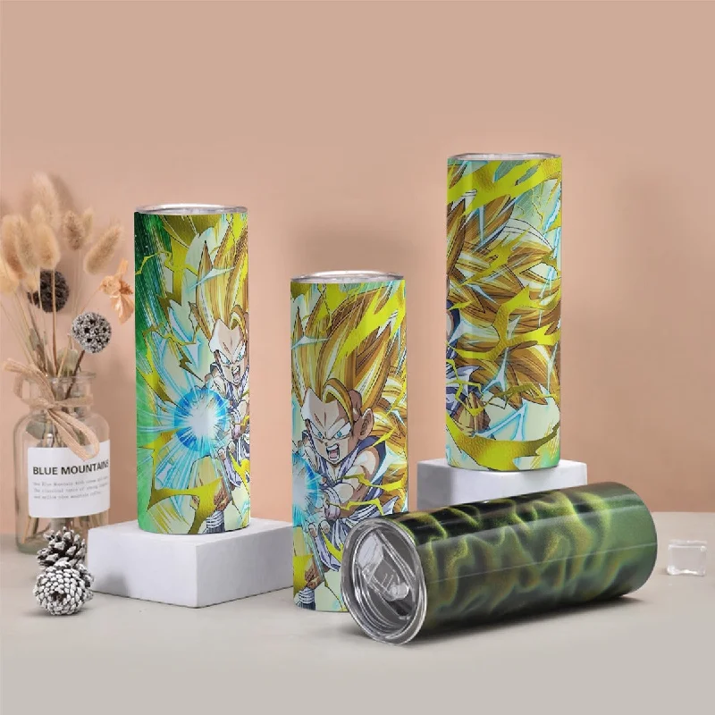 Dragon Ball Kid Goku SSJ3 Kamehameha Tumbler with twinkle surface