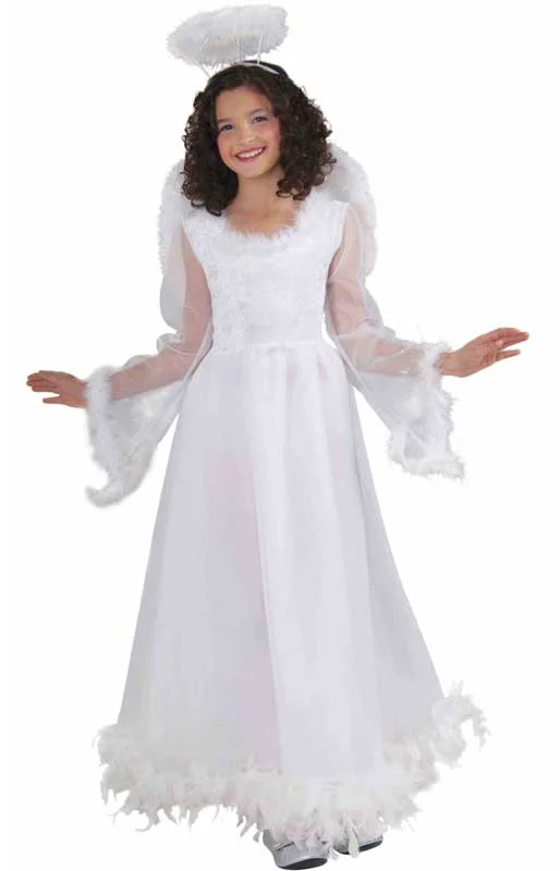 Fluttery White Angel Girls Costume