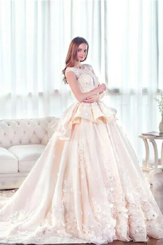 Modest Beading Princess Long Lace Ball Gown Wedding Dress Quinceanera Dress Vintage Lace Dress Modest Beading Princess Long Lace Ball Gown Wedding Dress Quinceanera Dress Vintage Lace Dress
