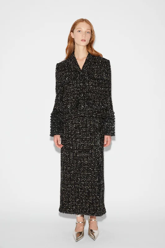 GIA SKIRT BLACK GOLD TWEED Elegant evening unclassified skirts