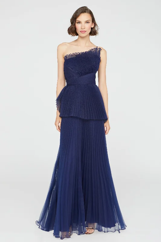 Theia Delphine Pleated Organza Gown Engagement unclassified dresses
