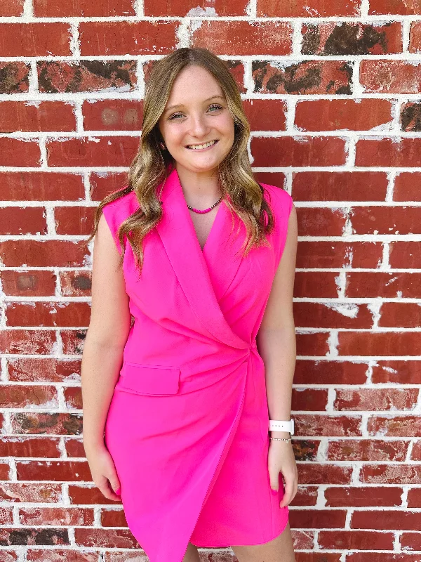 Bright Barbie Wrap Sleeveless Dress Petite unclassified dresses