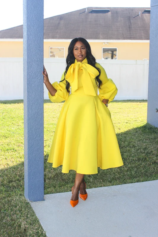 Elegance in Yellow- Dress Beaded unclassified dresses