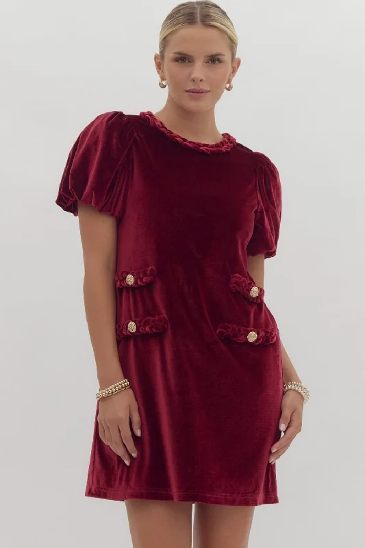 Garnet Velvet Dress Velvet unclassified dresses
