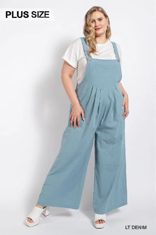 Pintuck detail overall with side pockets Ruffled unclassified dresses