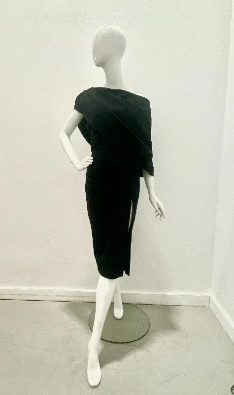 Greta Constantine Bon Chance Draped Neckline Fitted Dredd W/ Slit Best-selling unclassified dresses