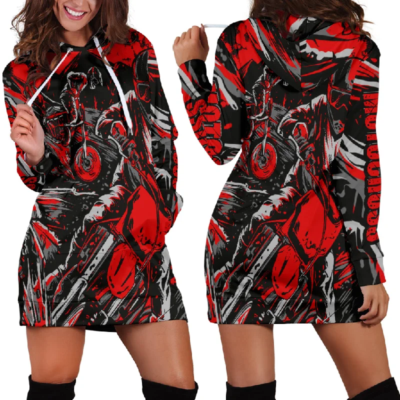 Motocross Hoodie Dress Red Unique unclassified dresses