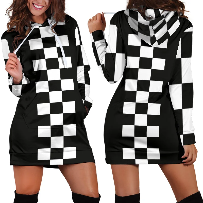 Racing Checkered Flag Hoodie Dress RB1 Anniversary unclassified dresses
