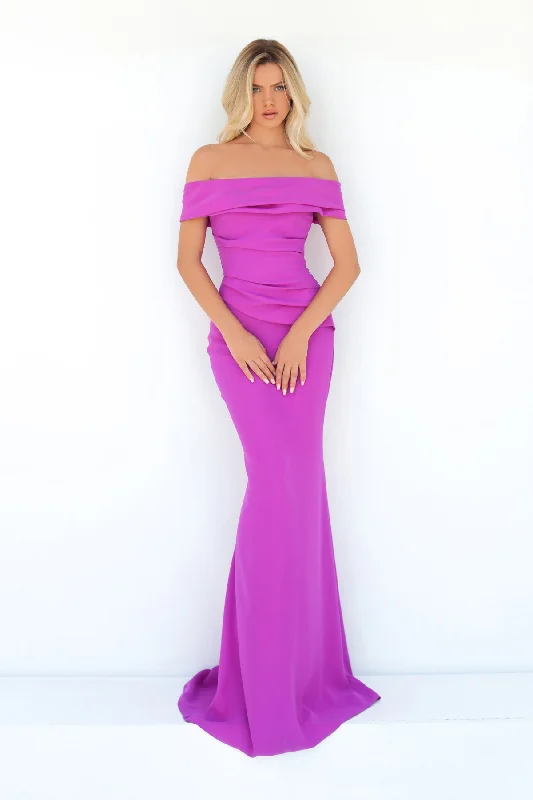 Tarik Edriz Rolende Gown Rose Long unclassified dresses
