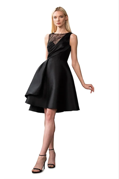 Theia Sleeveless Satin Dress Backless unclassified dresses
