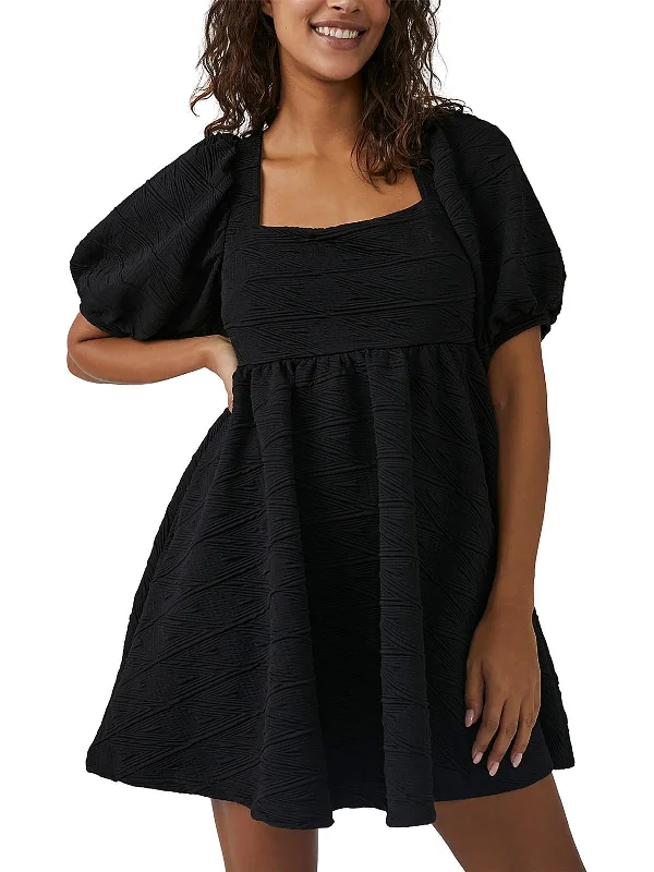 Womens Daytime Short Mini Dress Mini Skirt with Bow