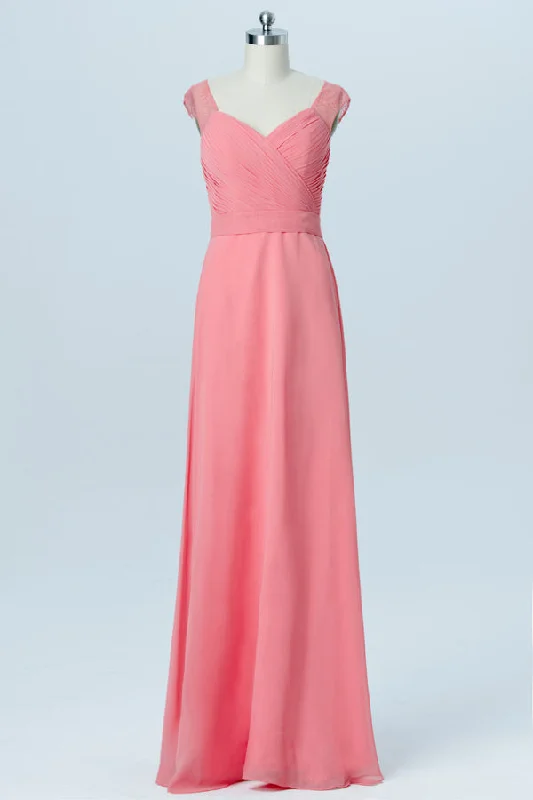 Coral Pink Lace Back Wrap Bridesmaid Dress Lace Bodycon Dress